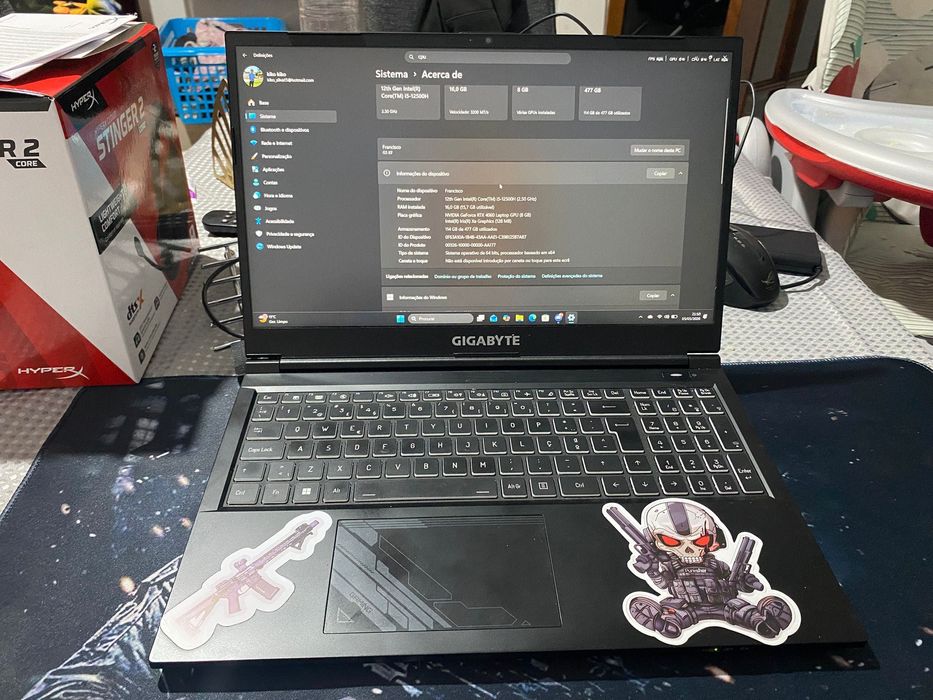 Pc portátil gamer