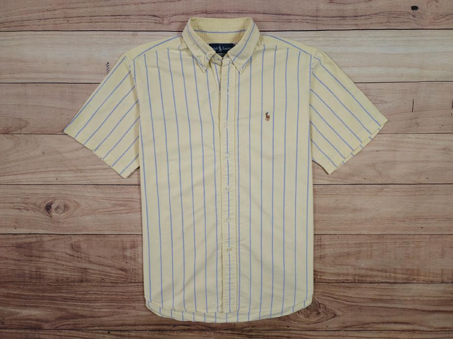 RALPH LAUREN Koszula z Krótkim Rękawem w Paski Classic Fit  r. L (XL)