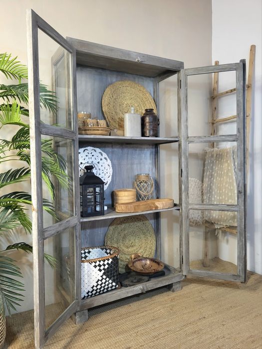 armario,  estante, vitrine, indiano, oriental,  decoração, rustico