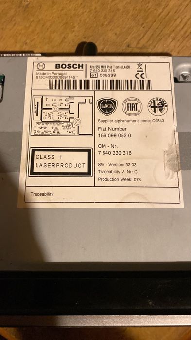 Auto radio Alfa Romeo Mito Original (Bosch)