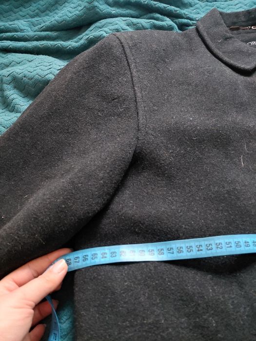 Męski klasyczny płaszcz xxl elegancki czarny kaszmir wełna