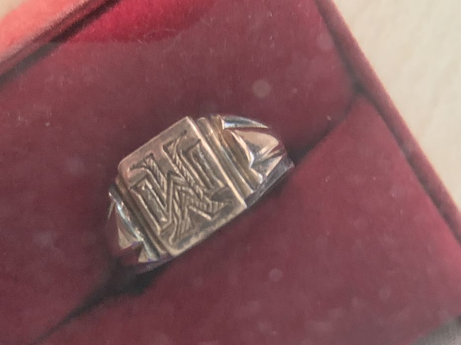 Srebro.Złoto. Sygnet srebro-złoto stary.