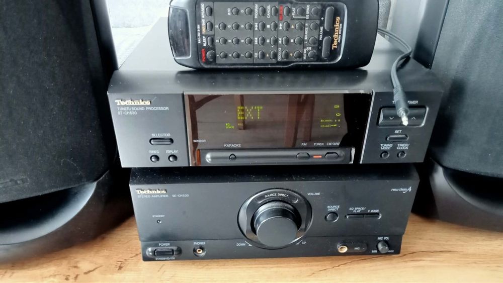Wieża Technics z głośnikami