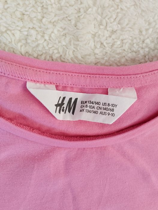 T-shirt z długim rękawem bluzka H&M 134/140