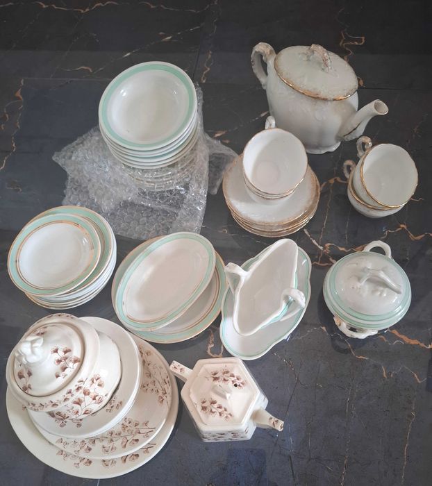 Czeramika porcelana stare zabawki dla dzieci zestaw wysłany w jednej paczce.