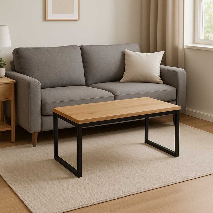 Stolik Kawowy Dębowy LOFT, Ława 100% Lite Drewno DĄB.