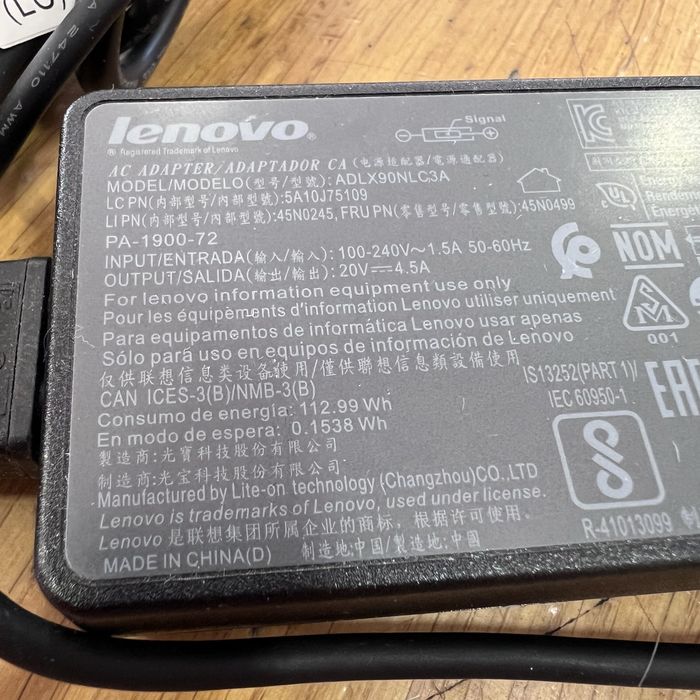 Carregador original Lenovo ADLX90NLC3A Adaptador