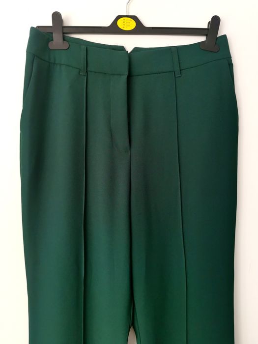 Ciemnozielone spodnie garniturowe Next UK 12L Eur 40 zielone