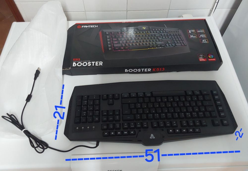 TECLADO GAMING KEYBOARD/BOOSTER K513.Altura ajustável Casa,Sala,Quarto