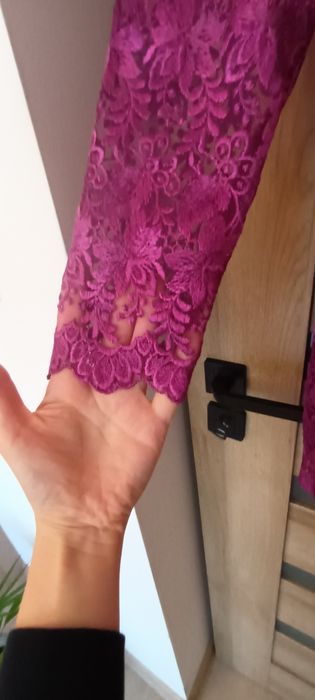 Sukienka mini fuksja koronkowa r.38