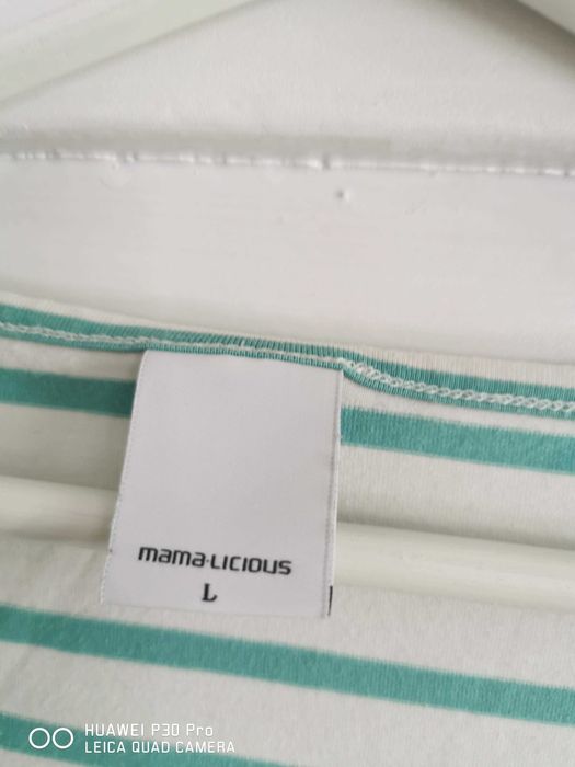 Bluzka ciążowa zielone paski r.40/L mama-licious