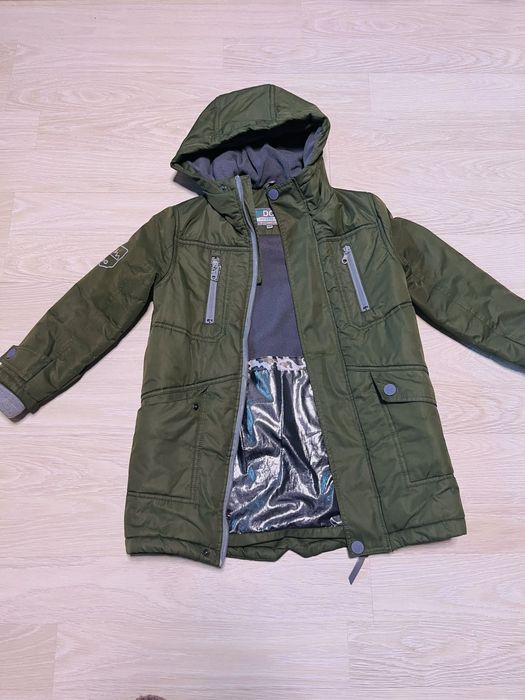 Зимова куртка термо парка next 122 128 хакі пуховик довга