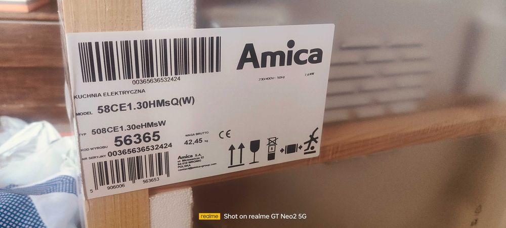 Nowa! Kuchenka Amica 58CE1.30HMsQ(W) – NIEODPAKOWANA, folia fabryczna