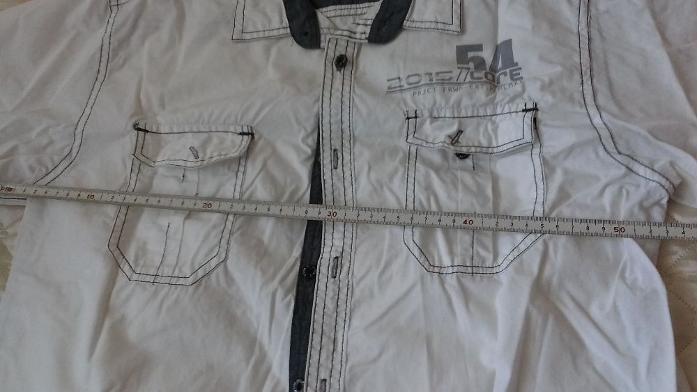 Koszula, 100% bawełna, pagony, Cedar Wood State, bluzka biała lekka, M