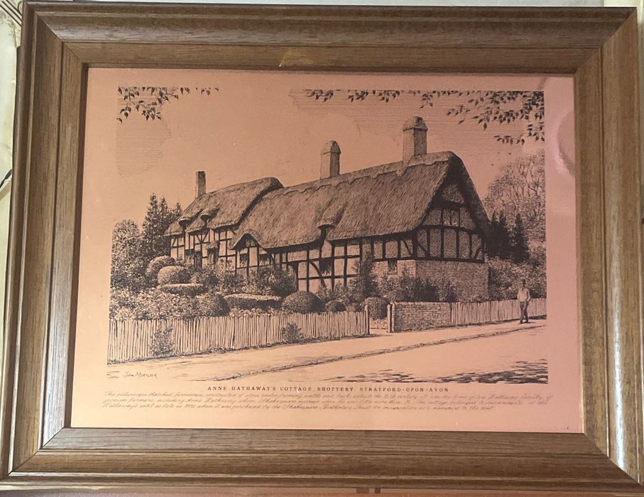 Гравюра, офорт родительского дома Анны Шекспир