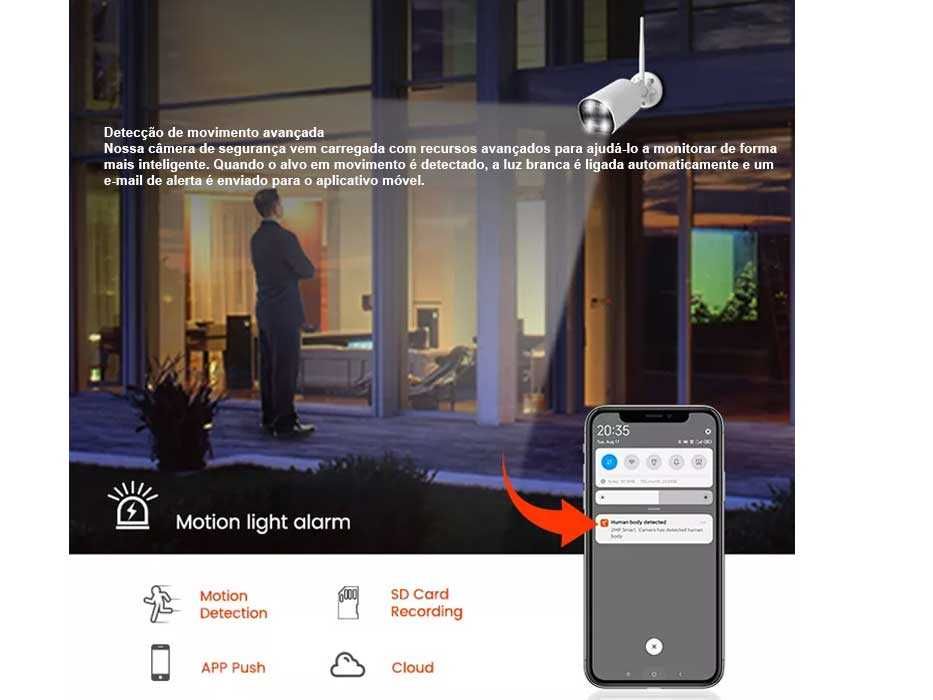 Câmara Vídeo Vigilância Exterior TUYA WiFI 3MP Visão Noturna (NOVO)