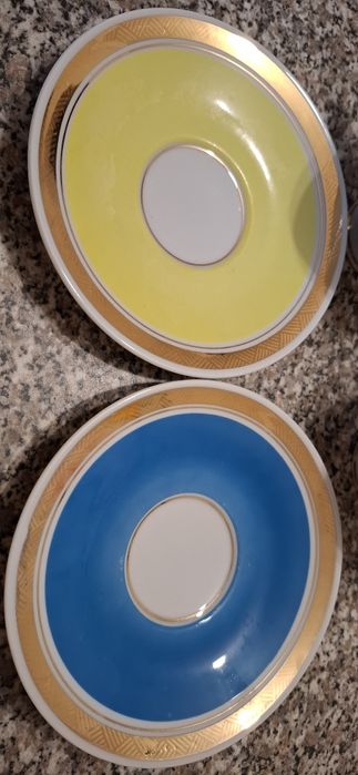 Чайная пара VEB Thringer Porzellanwerke Gehren Позолота Германия