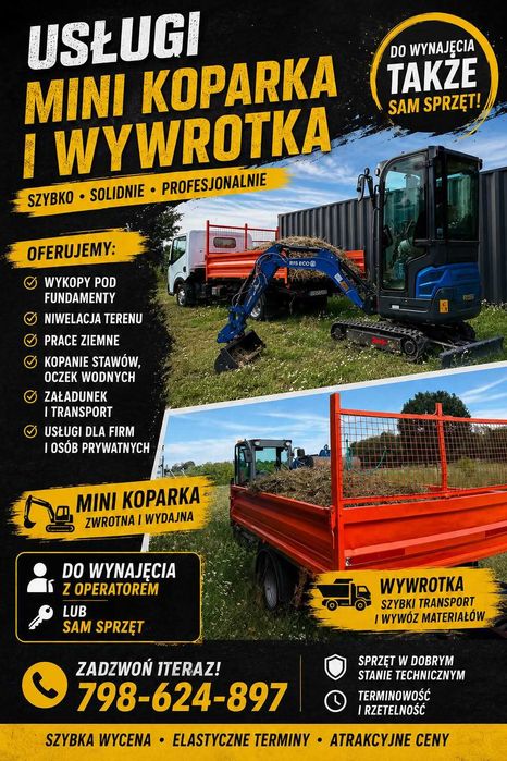 Do wynajęcia minikoparka