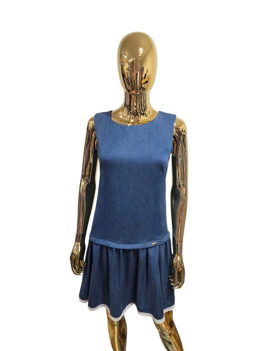 Sukienka a'la jeans z koronką Trendy by Sobiertex rozmiar M