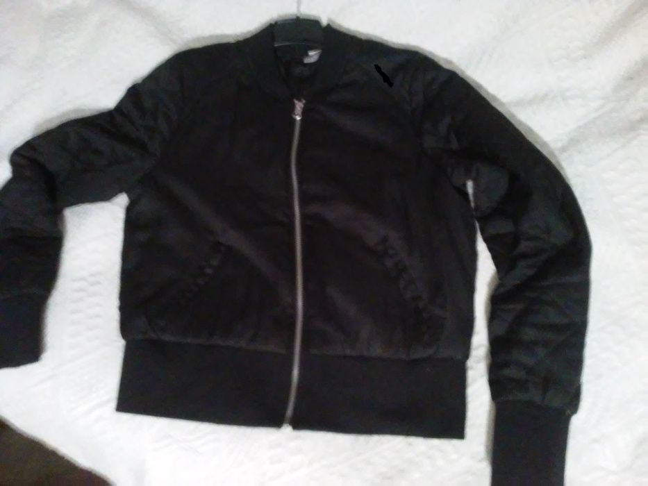 kurtka- bluza niebieska S/ M, bomberka czarna H&M L-XL,