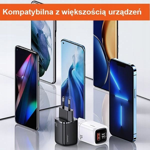 Ładowarka USAMS T46 33W USB-C + USB PD3.0 QC3.0 szybkie ładowanie
