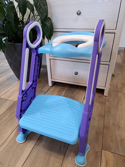 Dziecięca deska sedesowa trener toaletowy ze schodami i uchwytami 13