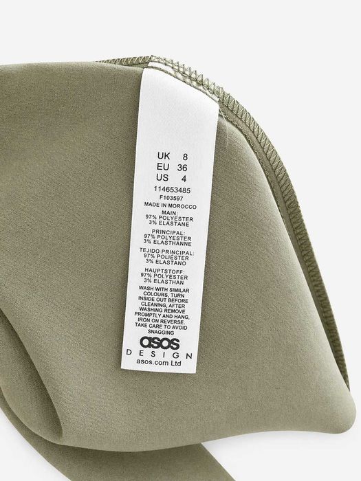 Elegancka Satynowa Sukienka Maxi ASOS Design – Kolor Szałwiowy / Oliwkowy