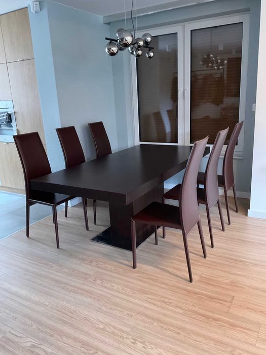 Zestaw 6 krzeseł Calligaris | Skóra naturalna | Brąz