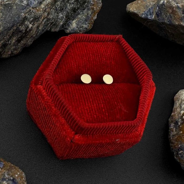 Złote Kolczyki Kółeczka Okrągłe Wkrętki Próba 585 Waga 0.64g (J)