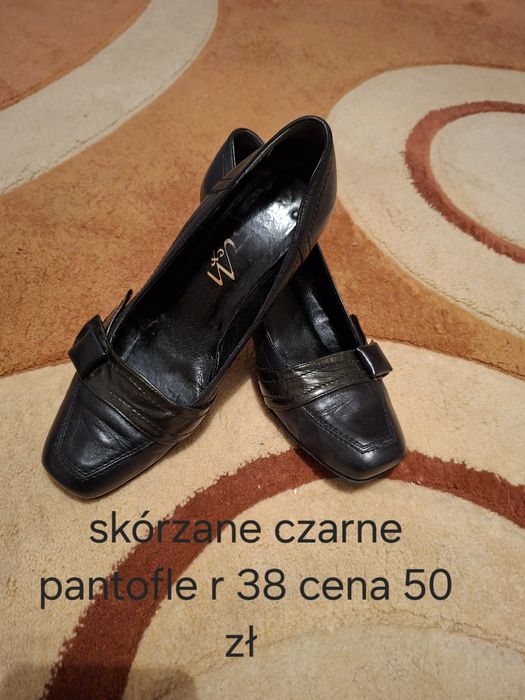 Buty pantofle czasne skórzane r 38