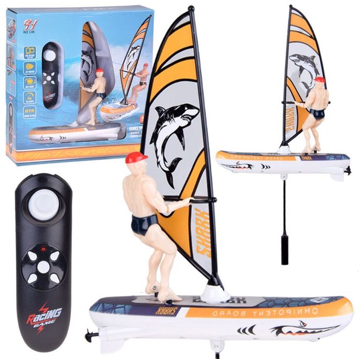 Zdalnie sterowany świecący WINDSURFER pływający na pilota
