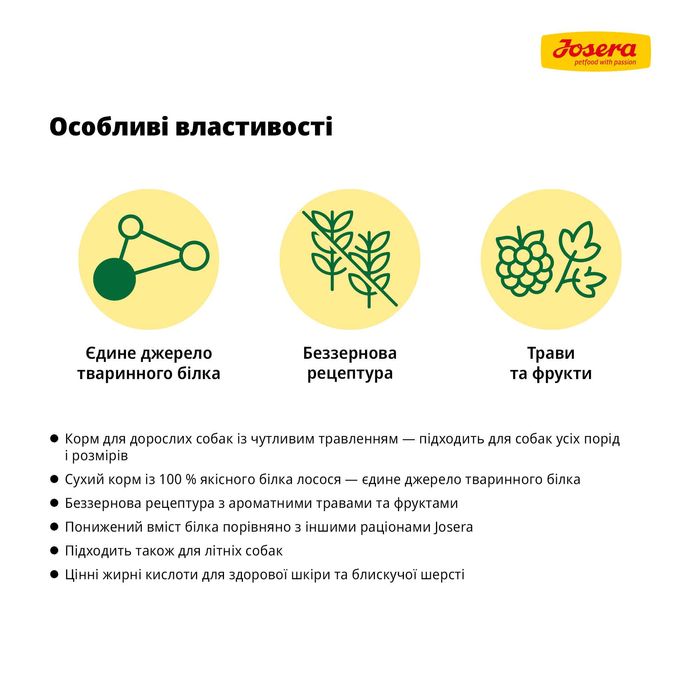 JOSERA Salmon & Potato (Lachs & Kartoffel) 12,5кг Корм з лососем для собак