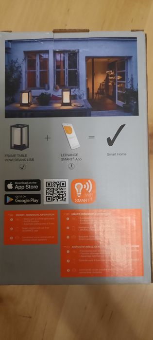 Inteligentna lampa LED ogrodowa, stołowa LED RGB+W WIFI SMART+ POWERBA