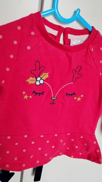 Piękna bluzeczka świąteczna dla dziewczynki rozmiar 86 cm