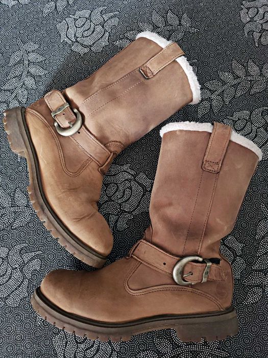 Сапоги Timberland кожа байкерские сапожки женские зима тимбирленд USA