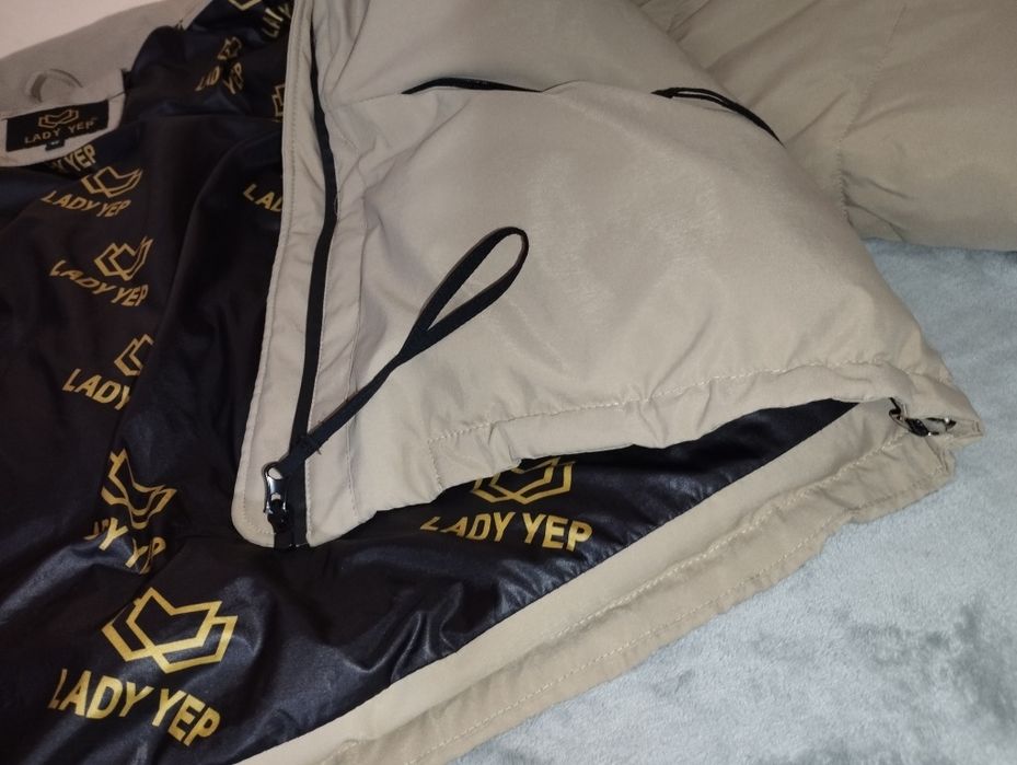 Зимовий/демісезонний пуховик/ курточка жіночий розмір 42-44 бежевого к