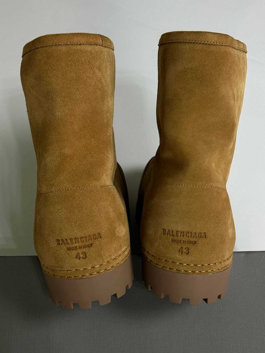 BALENCIAGA ALASKA High Fur Boots ботинки чоботи коричневі сапожки 43