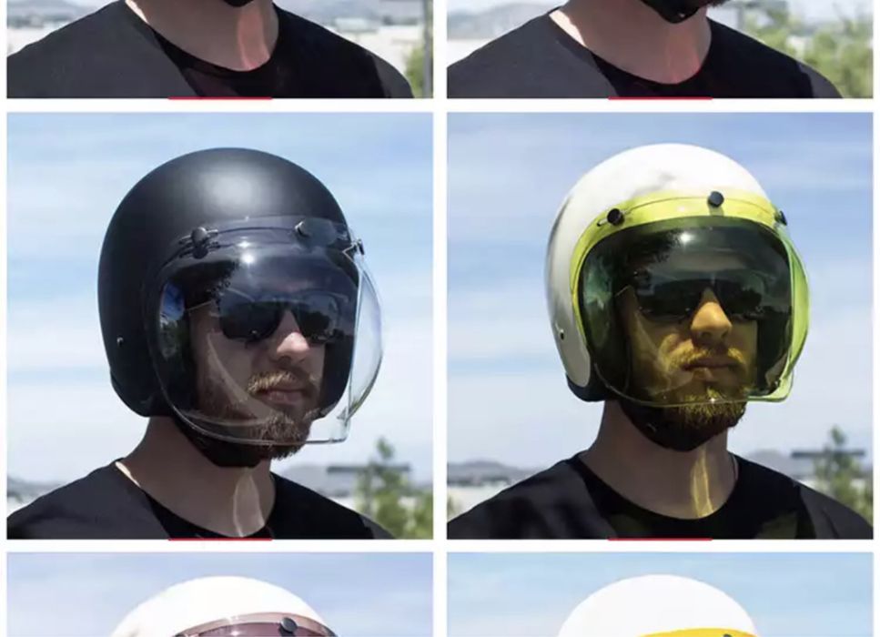 Viseira bolha transparente (bubble) para capacete moto