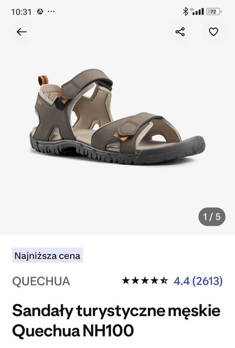 Sandały trekkingowe Quechua r. 41