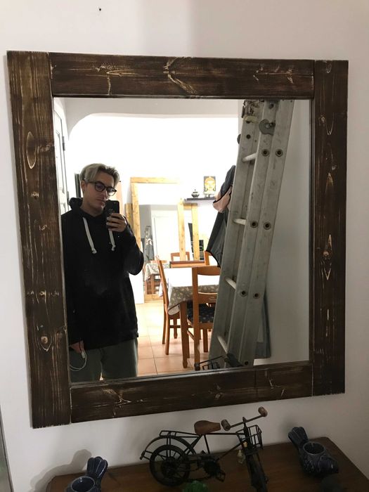 Espelho De Madeira Rustico