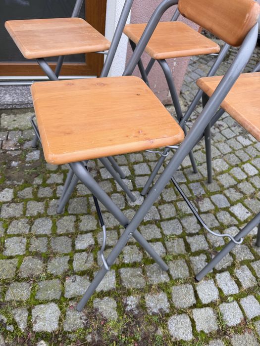 Krzesla hokerowe stołki hokerowe skladane 4 sztuki