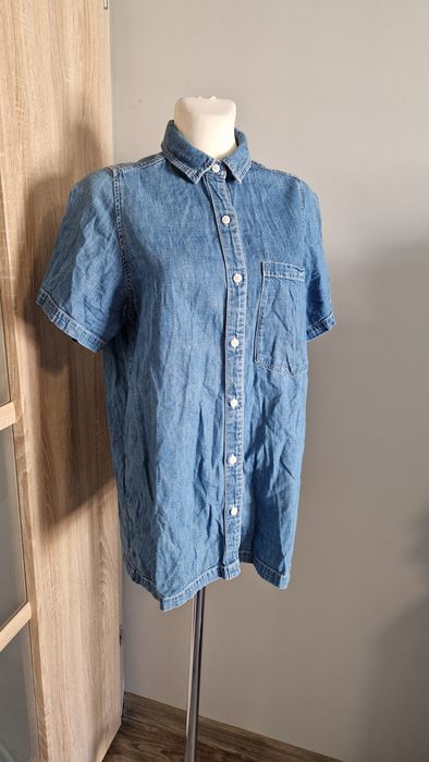 Koszula jeansowa damska niebieska Monki 32/XXS bawełna