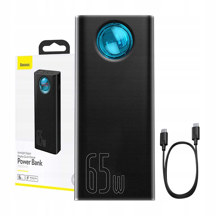 Powerbank Baseus solidny 30000mAh moc 65W wyświetlacz LED pięć portów