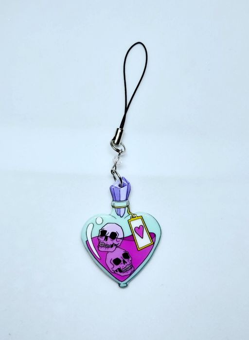 Brelok handmade walentynki walentynka czaszka moda alternatywna rock