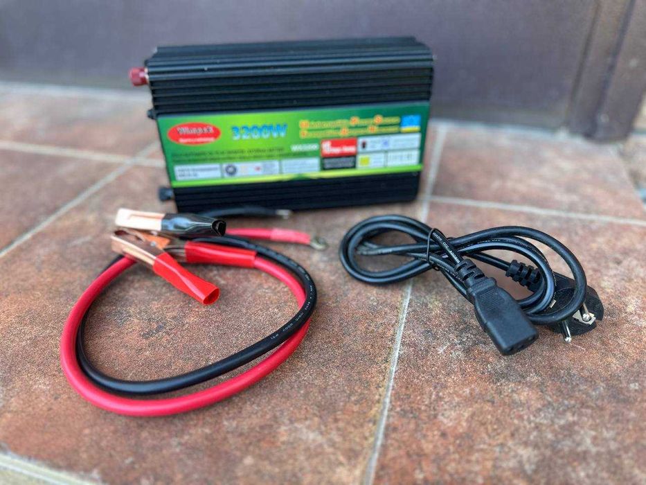 Перетворювач 12-220 В 3200 Вт із зарядкою для дому, котла, насоса. ДБЖ