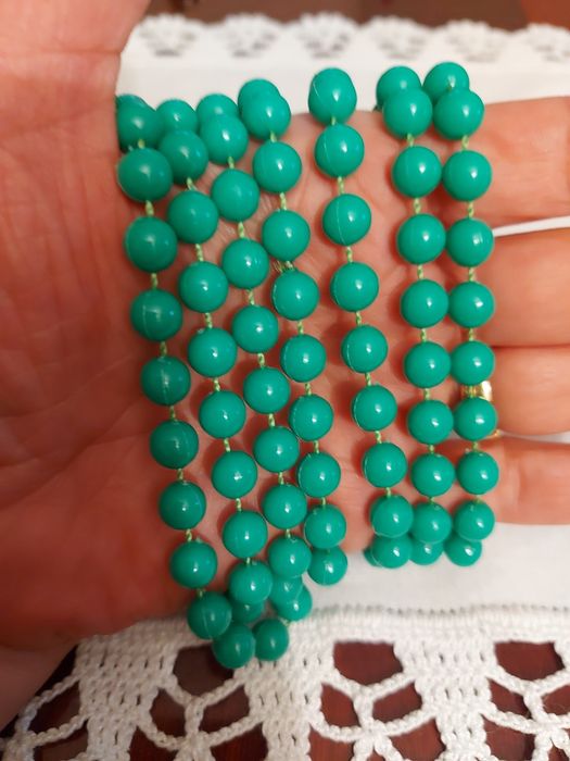 Colar Vintage de várias voltas Verde Bandeira.
