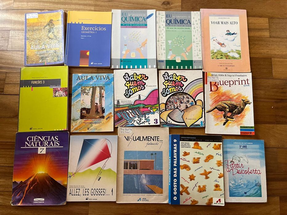 Lote 70 livros escolares antigos física geografia  (livro escolar)