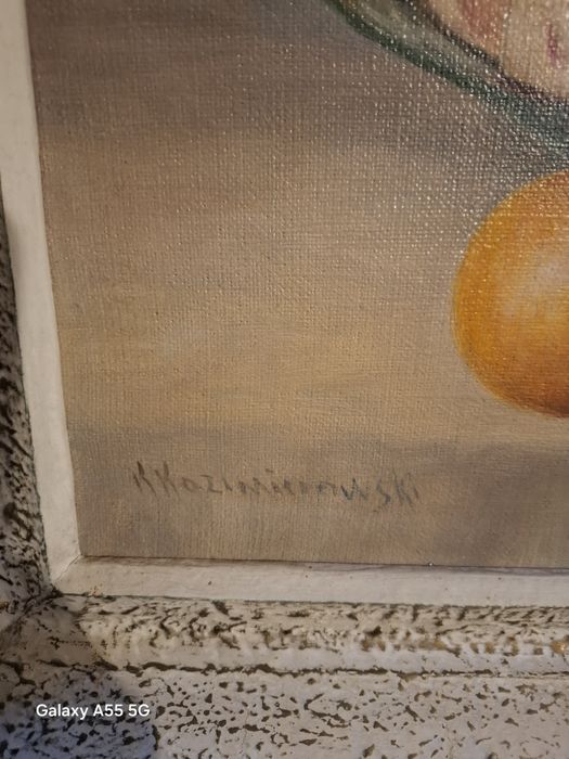 Obraz martwa natura olejny na płótnie sygnowany