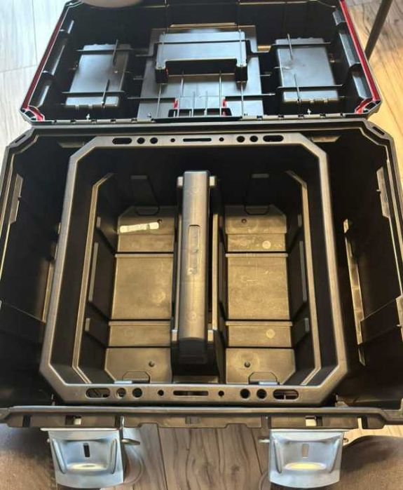 Mocna Narzędziowa Skrzynka Na Kółkach Modułowa Duża Czarna Budowa Dom