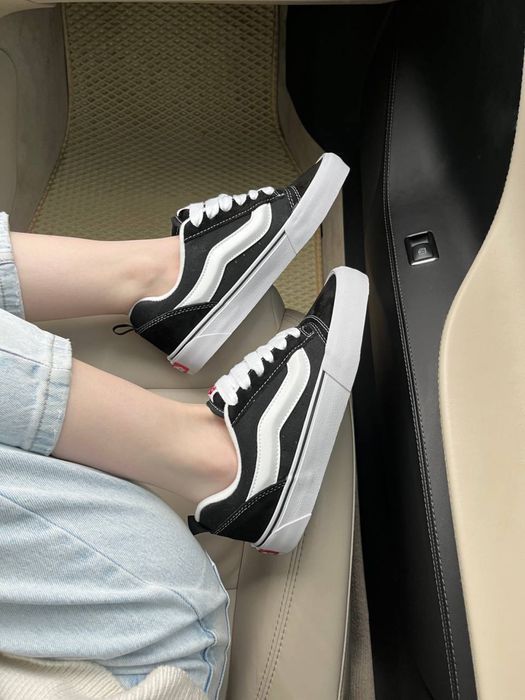 БЕЗКОШТОВНА ДОСТАВКА‼️Кросівки Vans Knu Skool Black White (Чорно-білі)